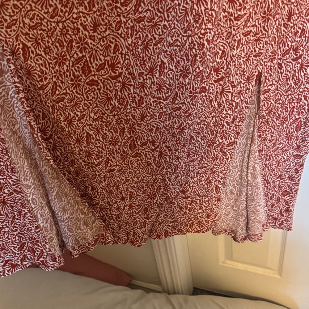Madewell Red Floral Midi Dress - Picture 4 of 5